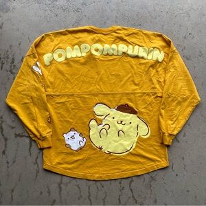 Sanrio pompompurin spirit jersey Longsleeve shirt large yellow puff print